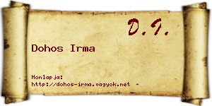 Dohos Irma névjegykártya