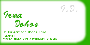 irma dohos business card